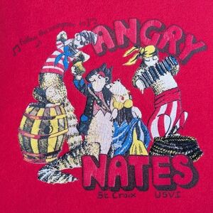 Vintage Angry Nates Restaurant Adult Large Virgin Islands Graphic Tee Red